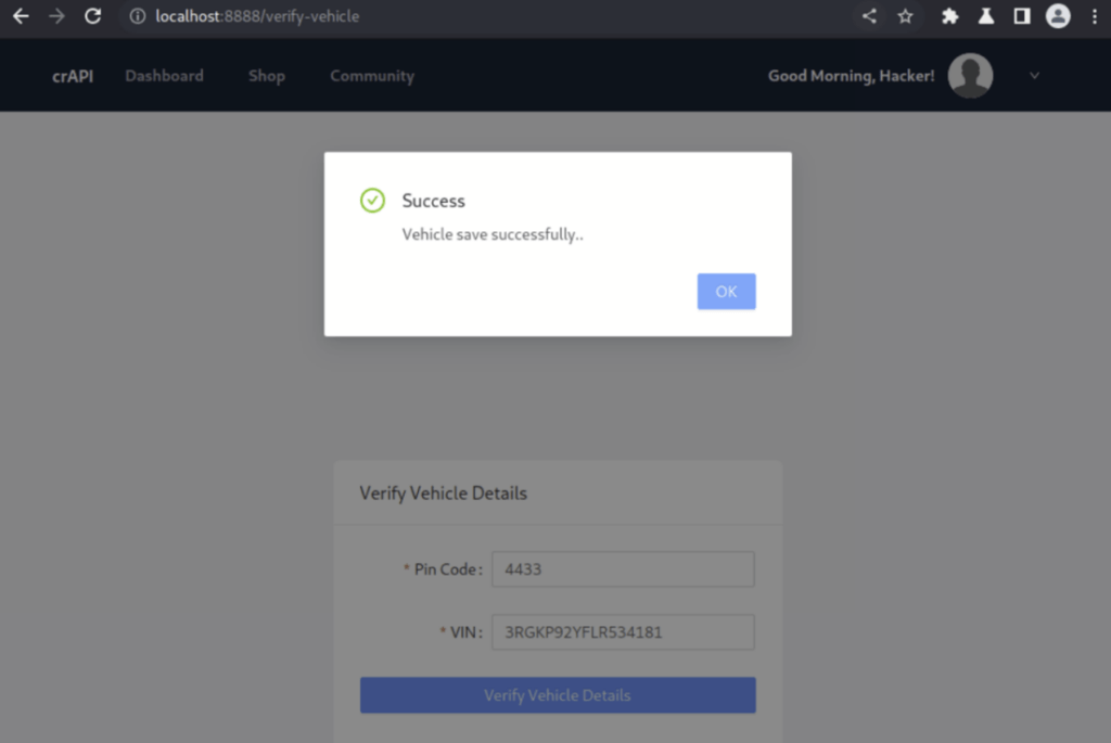 Vehicle Details Owasp API